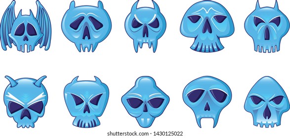 Set of skulls for your design. For games, icons