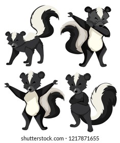 A set of skunk illustration