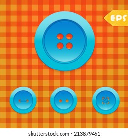 Set of sky blue sewing buttons