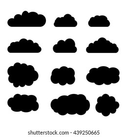 Set Silhouette Flat Style Clouds Vector Stock Vector (Royalty Free ...