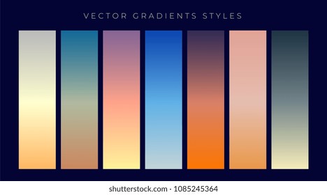 set of sky dusk and dawn gradient background