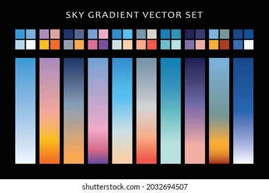 Set of sky gradient background in vector format