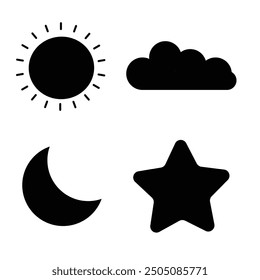 set of sky silhouette icons