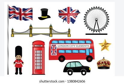 set of skyline or cityscape of london-eps vector