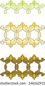 set of slavic pattern border