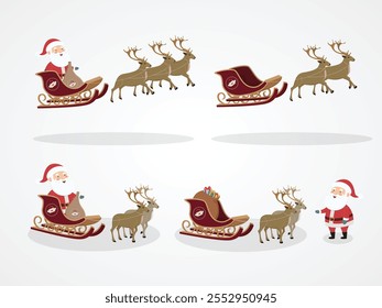 set sled santa claus characters for decorate celebrity cristmas festival 