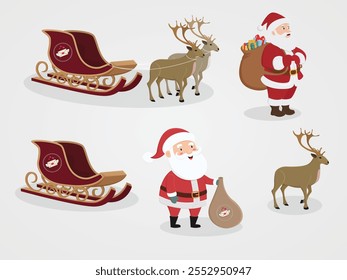 set sled santa renset sled santa claus characters for decorate celebrity cristmas festival dear 4;3