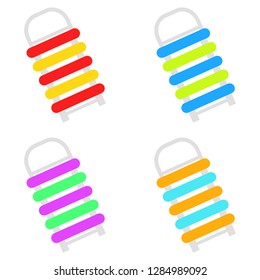 Set of sleds. Multicolored sleds. Vector illustration. EPS 10.