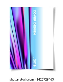 set of sleek iridescent holographic layout cover, poster, banner, backdrop, wallpaper design template