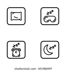 Set of sleep outline vector icons.