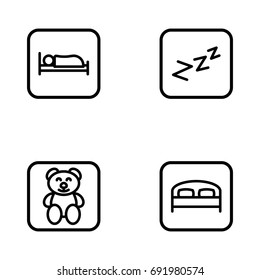 Set of sleep outline vector icons.