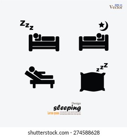 Set of Sleep Related Vector Icons.vector illustration.