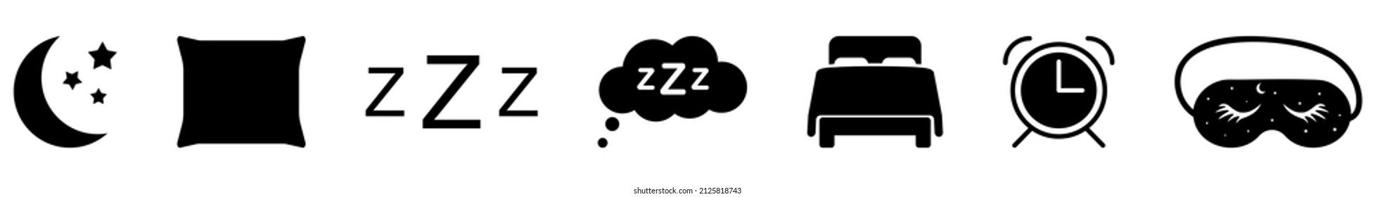 Set of sleep rest icons. Symbol for your website design, logo, app, UI. Vector illustration, EPS10