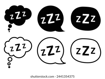 Set of sleep symbol icons. Vector Illustration.