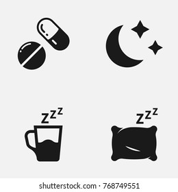 Set of sleep  vector icons.