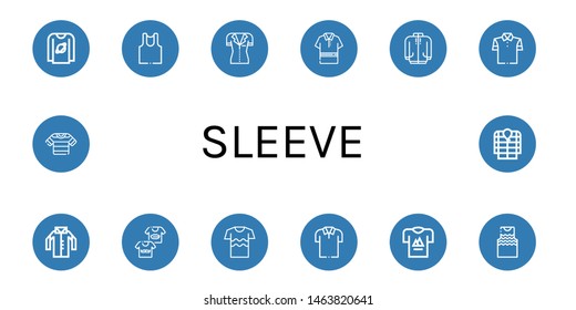 Set of sleeve icons such as T shirt, Undershirt, Shirt, Polo shirt, Long sleeve, Shirts, Tanktop, Anorak , sleeve