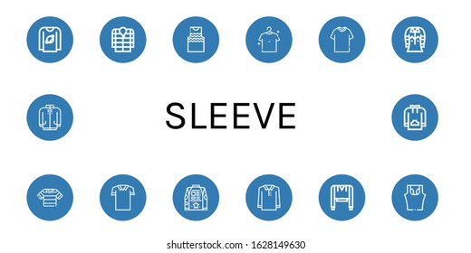 Set of sleeve icons. Such as T shirt, Anorak, Tanktop, Shirt, Tshirt, Polo shirt, Sweatshirt, Sleeveless Long sleeve , sleeve icons