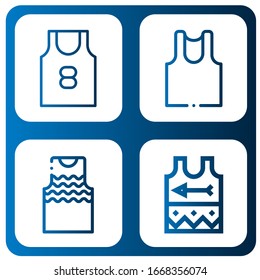 Set of sleeveless icons. Such as Tank top, Undershirt, Tanktop, Singlet , sleeveless icons