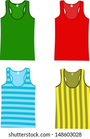 Set of Sleeveless Tank Tops. Vector illustration