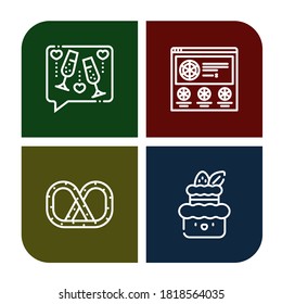 Set of slice icons. Such as Toast, Pizza, Pretzel, Cake , slice icons