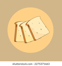 Set of sliced bread toast. Slice of a whole wheat white bread. Bakery, food,Realistic vector