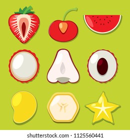 A Set of Sliced Fruits illustration