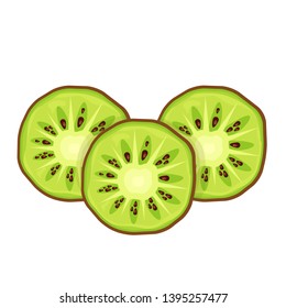 set of slices of kiwi vector illustration