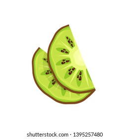 set of slices of kiwi vector illustration