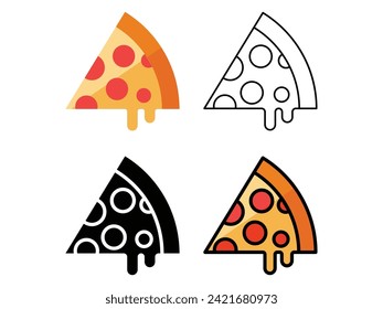 Ilustración de icono de segmentos de pizzas 