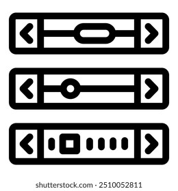 Set of slider buttons, scrolling bar showing progress, adjusting options vector icon set