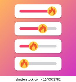 Set of slider fire for social media. Vector illustration.