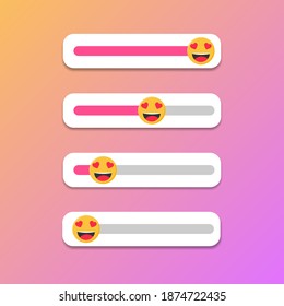 Set Slider Smile. Set of cute slider smile for social media isolated on white background. Vector illustration. Eps 10