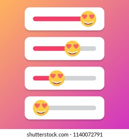 Set of slider smile for social media. Vector illustration.