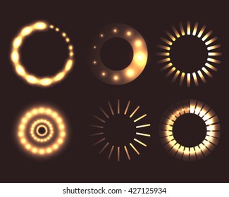 Set of sliders with loading. Vector design elements for websites, banners 