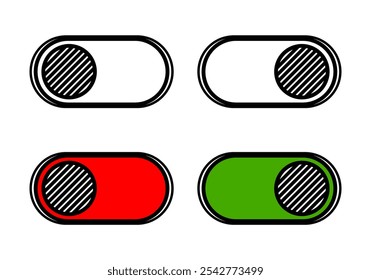 Set sliding button icon flat vector deign