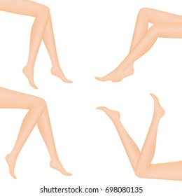 Set of slim leg vector illustration
