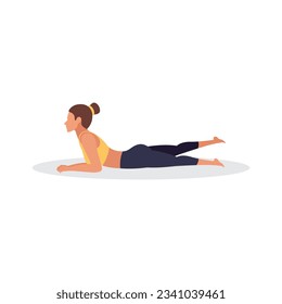 Set of slim sportive young woman doing yoga  fitness exercises. Healthy lifestyle. Collection of female cartoon characters demonstrating various yoga positions - Vector