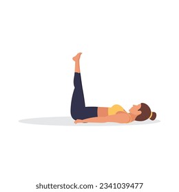 Set of slim sportive young woman doing yoga  fitness exercises. Healthy lifestyle. Collection of female cartoon characters demonstrating various yoga positions - Vector