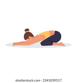 Set of slim sportive young woman doing yoga  fitness exercises. Healthy lifestyle. Collection of female cartoon characters demonstrating various yoga positions - Vector
