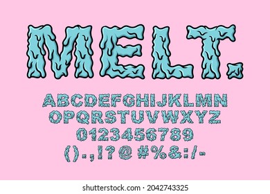 Set Slime Alphabet Melt Grime Typography Set Concept Cartoon Icon Vector
