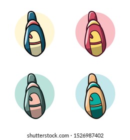 Set of sling bag illustration with full color and flat background