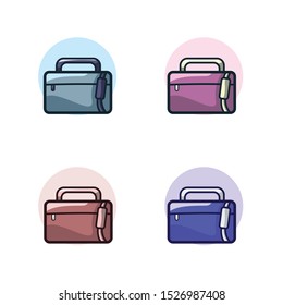 Set of sling bag illustration with full color and flat background
