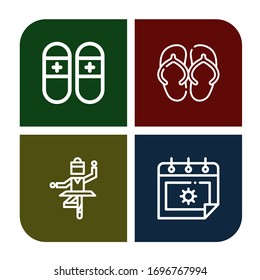 Set of slipper icons. Such as Slippers, Sandal, Ballet, Summer , slipper icons