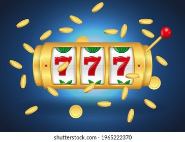 set of slot machine golden casino or golden lucky jackpot gambling machine or spin fortune casino template. eps vector
