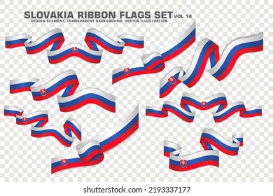 Conjunto de indicadores de cinta de opciones de Eslovaquia, elemento de diseño. 3D sobre un fondo transparente. ilustración vectorial