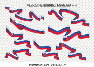 Conjunto de indicadores de cinta de opciones de Eslovaquia, elemento de diseño. 3D sobre un fondo transparente. ilustración vectorial