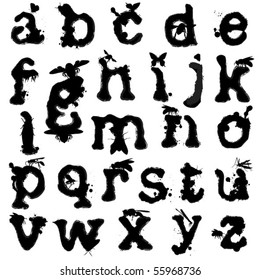 set of small black letter