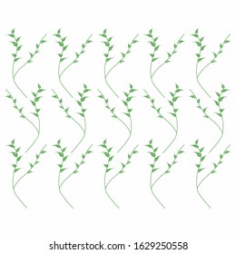 Set of small branches, Set of Green leaves, herbs and branches. Floral Design elements. vector illustration.