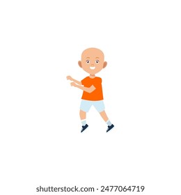 conjunto de niños Pequeños en ropa naranja jugando