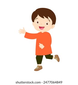set of small children in orange jackets orange